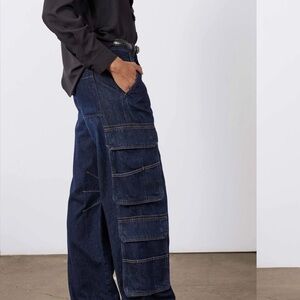 Dark Blue Cargo Jeans
